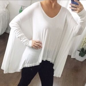 FREE PEOPLE White Batwing Top - Size XS